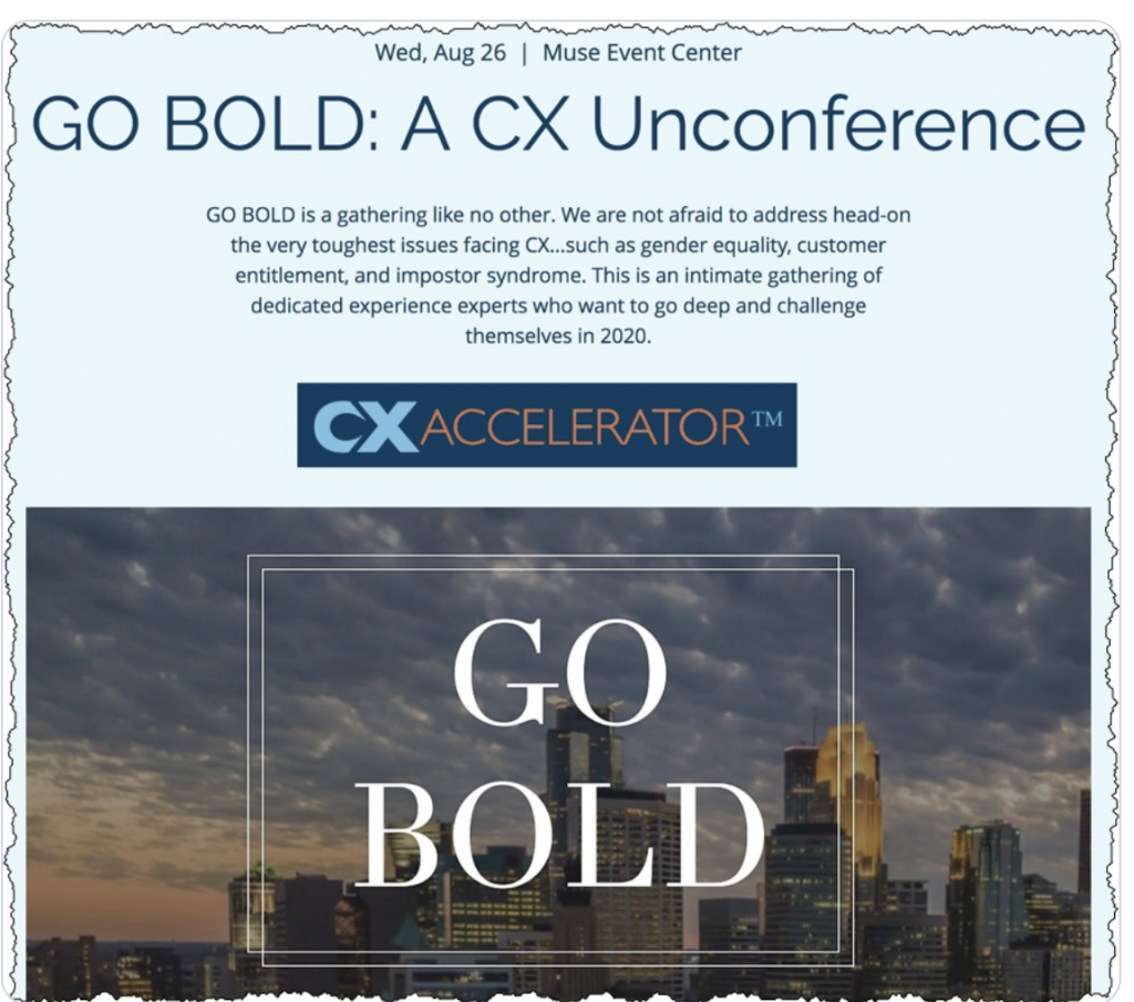 Go Bold CX Accelerator Event