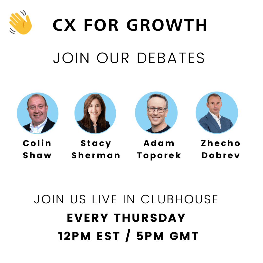 Join Stacy Sherman and CX Experts in clubhuse