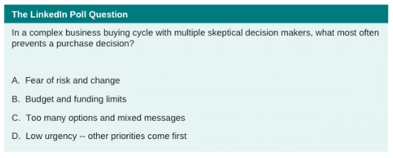 LInkedin poll - Stacy Sherman About How to Overcome Buyer Skepticism: How To Boost Sales and Retention